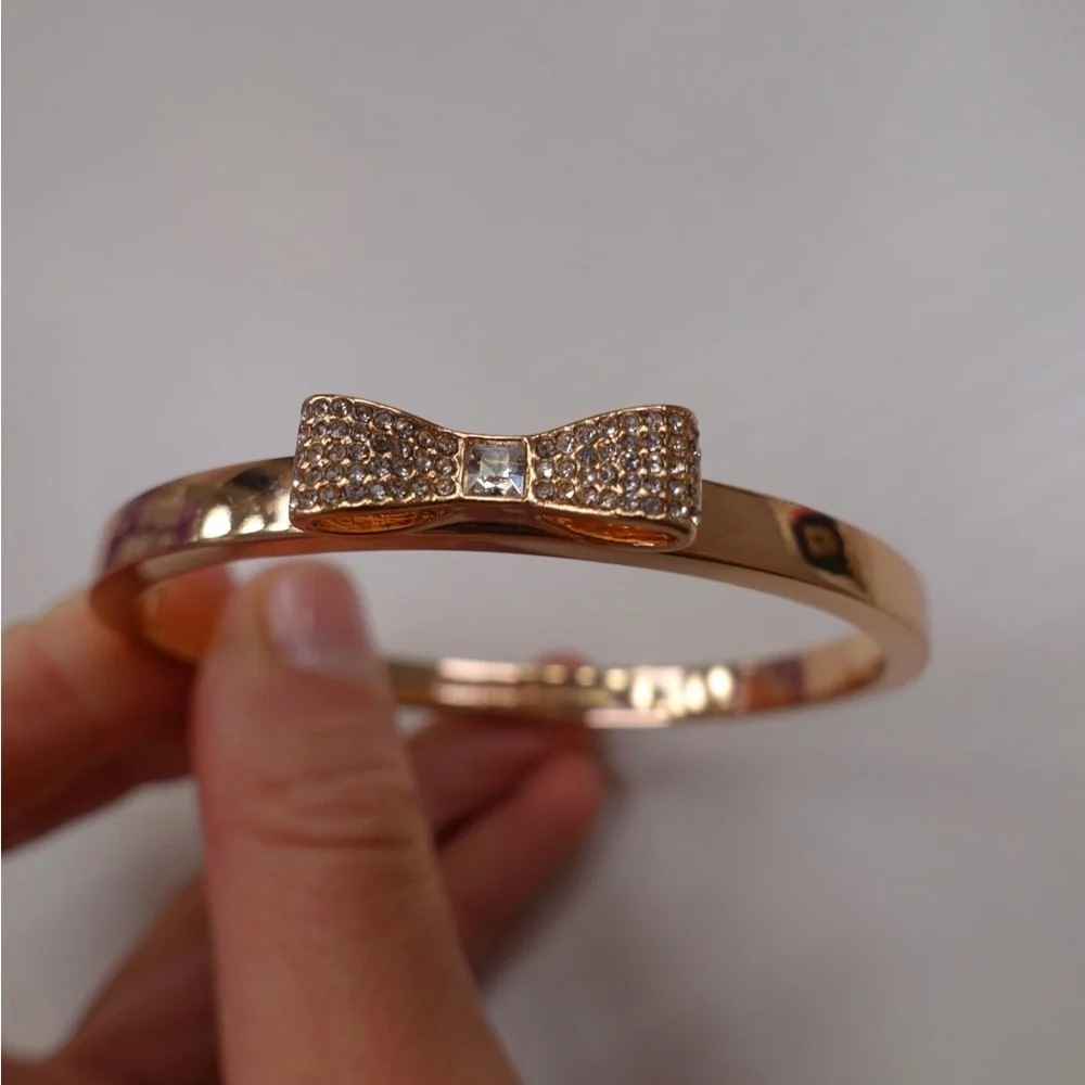 kate spade Gold Bow Pavé Crystal Bangle Bracelet - Picture 3 of 10